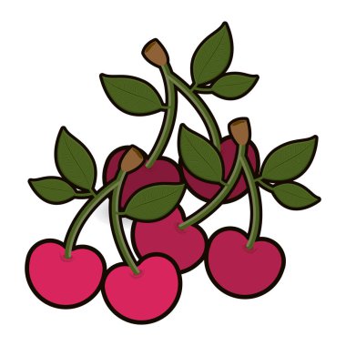 İzole kiraz meyve tasarım