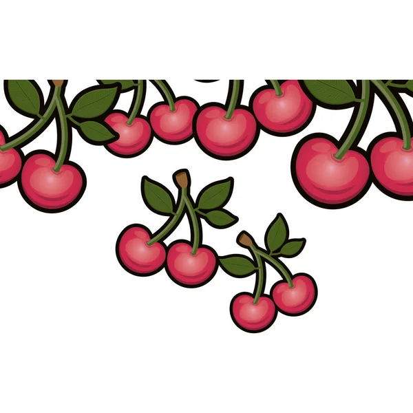 Diseño aislado de fruta de cereza — Vector de stock