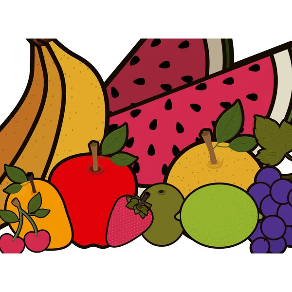 Design de conjunto de frutas isoladas —  Vetores de Stock