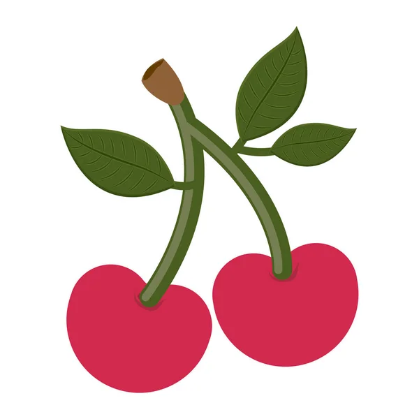 Geïsoleerde kersen fruit ontwerp — Stockvector