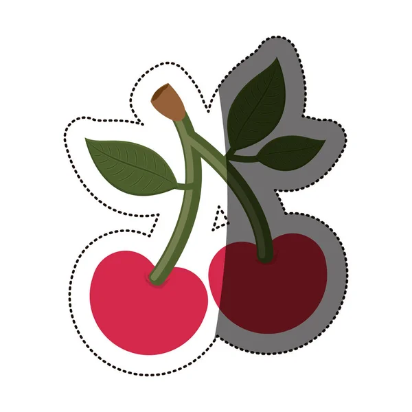 Diseño aislado de fruta de cereza — Vector de stock