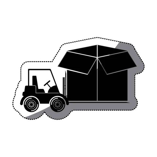 Chariot élévateur de livraison isolé et conception de paquet — Image vectorielle