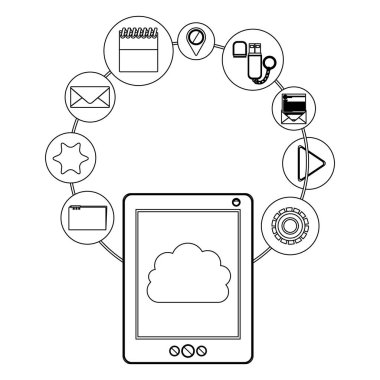 Tablet ve tasarım bulut