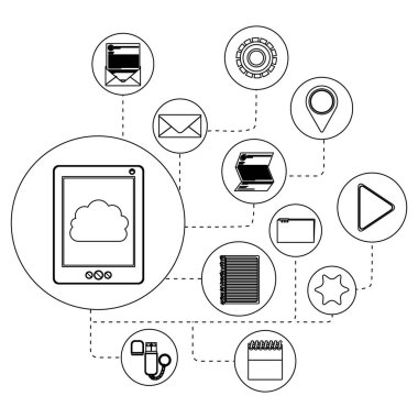 Tablet ve tasarım bulut