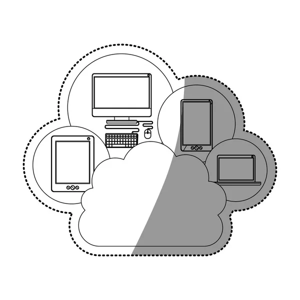 Design de dispositivos e computação em nuvem — Vetor de Stock