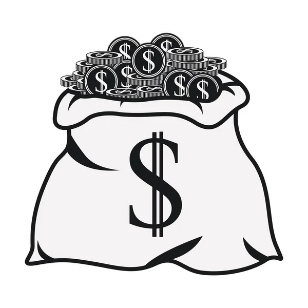 Design de saco de dinheiro isolado — Vetor de Stock