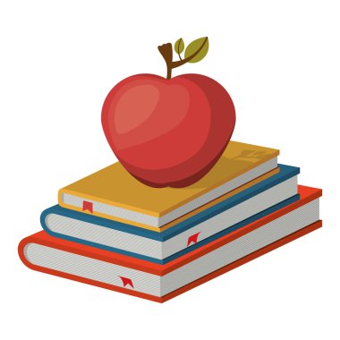 İzole kitap ve apple tasarım