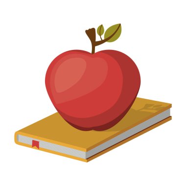 İzole kitap ve apple tasarım