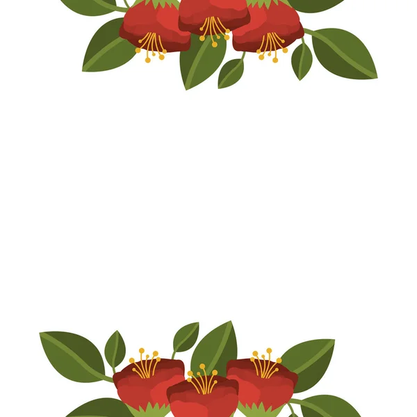 Isolé fleurs décoration design — Image vectorielle