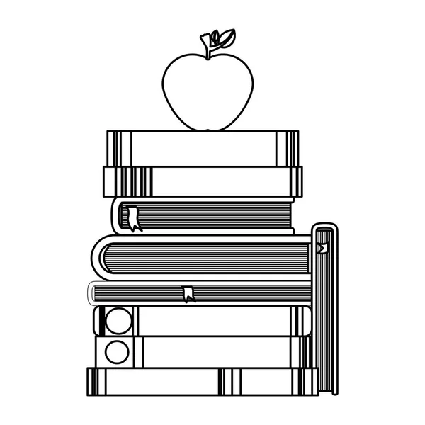 Isolated book and apple design — Stock Vector