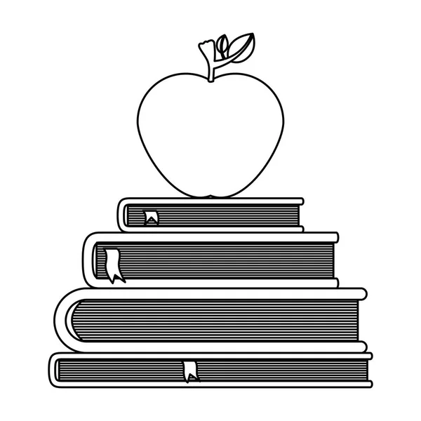 Libro aislado y diseño de manzana — Archivo Imágenes Vectoriales