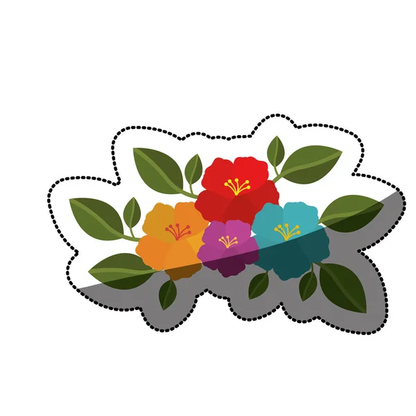 Ontwerp met geïsoleerde bloemen decoratie — Stockvector