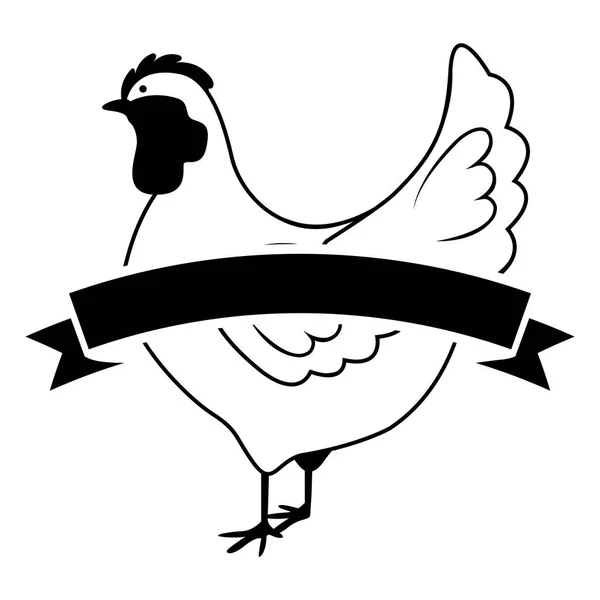 Design de frango isolado — Vetor de Stock
