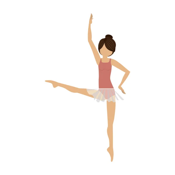Isolado menina prática ballet design — Vetor de Stock