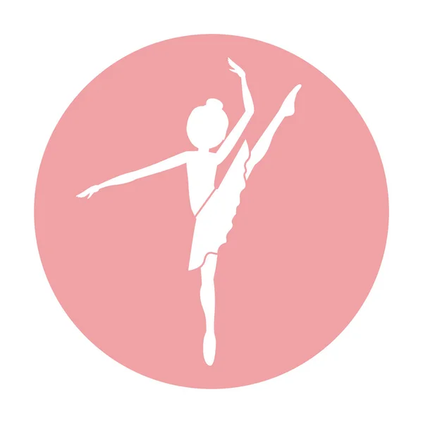 Geïsoleerde meisje praktijk ballet ontwerp — Stockvector