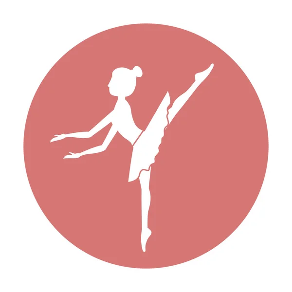 Diseño de ballet de práctica de chica aislada — Vector de stock