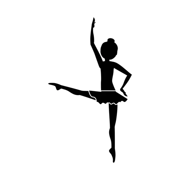 Isolato ragazza pratica balletto design — Vettoriale Stock