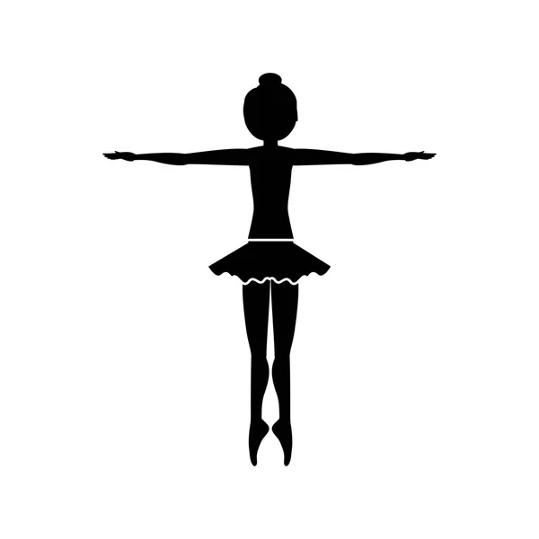 Diseño de ballet de práctica de chica aislada — Vector de stock