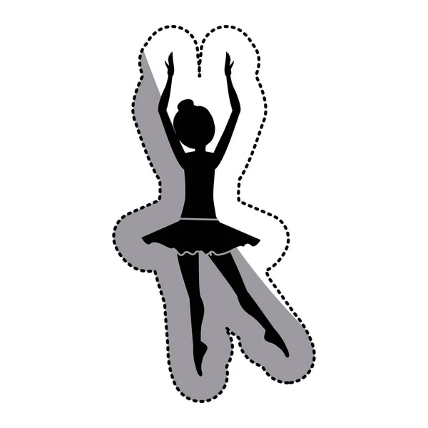 孤立的女孩实践芭蕾舞团设计 — 图库矢量图片
