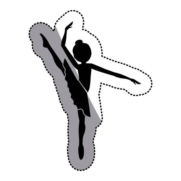 Izolované dívka praxi baletního návrh — Stockový vektor