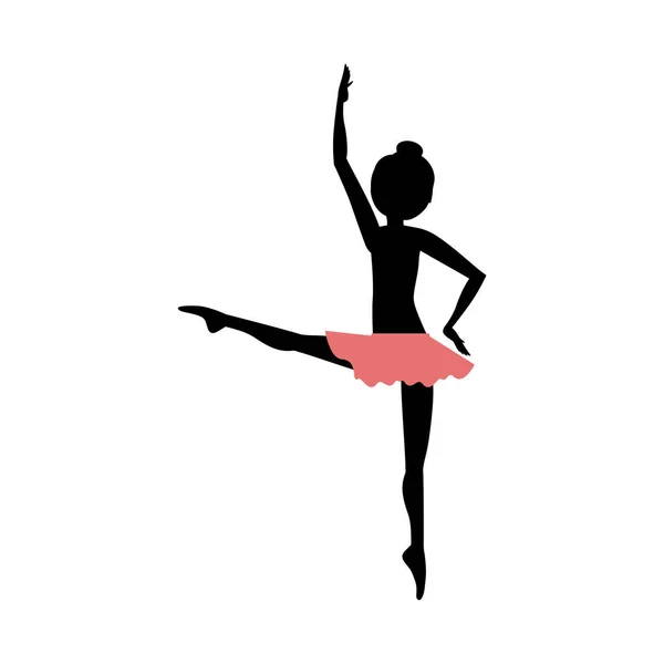 Geïsoleerde meisje praktijk ballet ontwerp — Stockvector