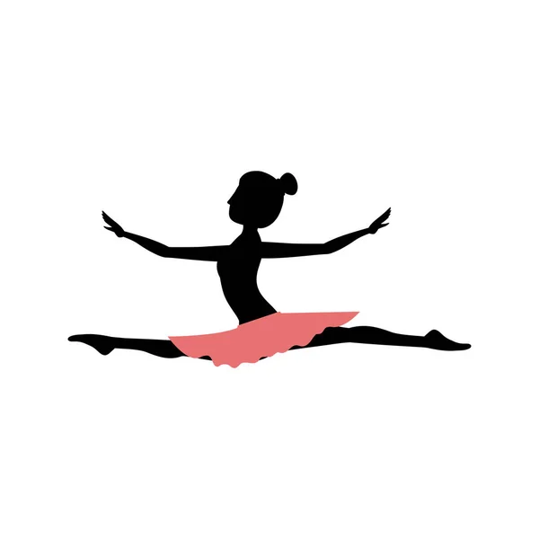 Diseño de ballet de práctica de chica aislada — Vector de stock