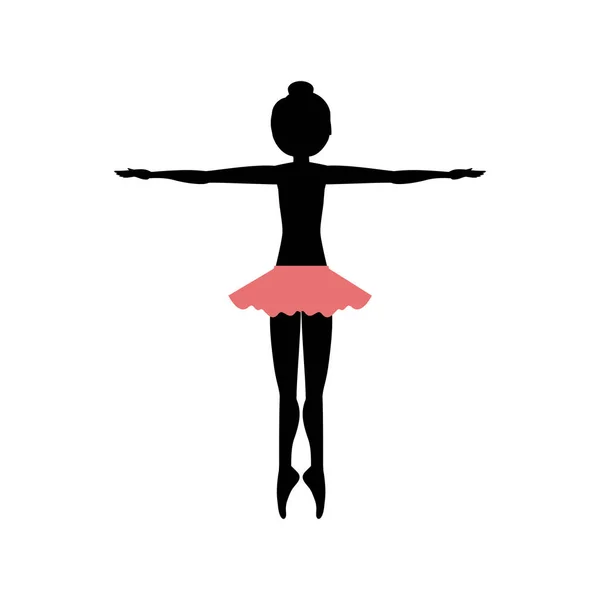 Diseño de ballet de práctica de chica aislada — Vector de stock