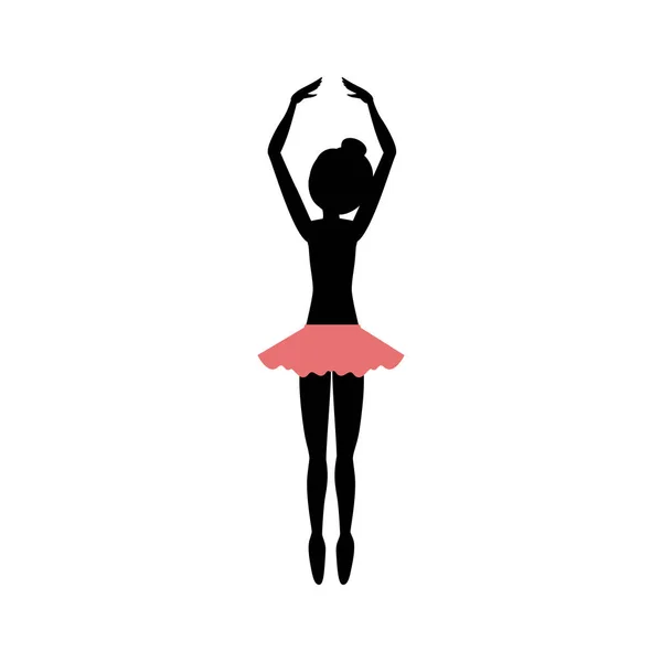 Diseño de ballet de práctica de chica aislada — Vector de stock