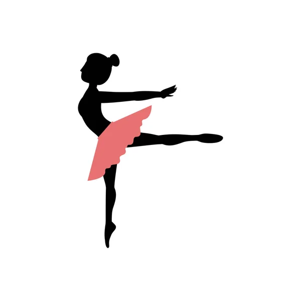 Isolé fille pratique la conception de ballet — Image vectorielle