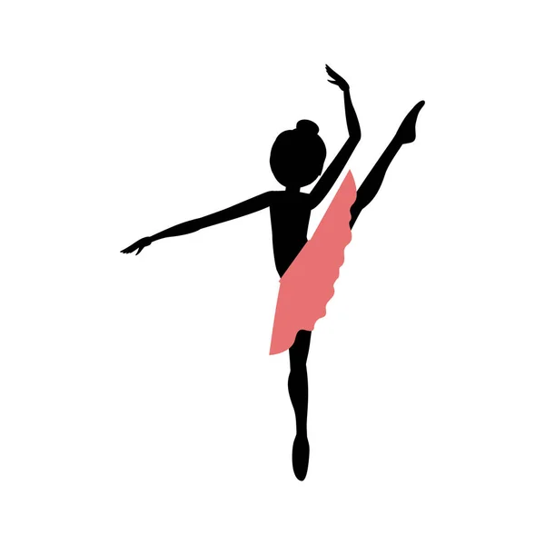 Diseño de ballet de práctica de chica aislada — Vector de stock