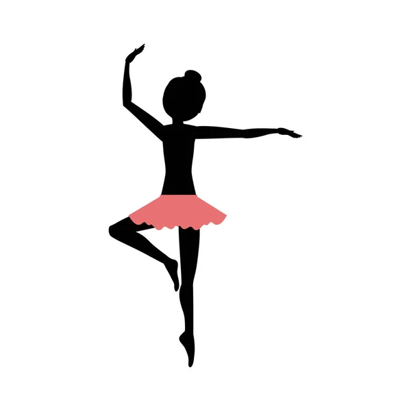 Dziewczyna na białym tle praktyki balet design — Wektor stockowy