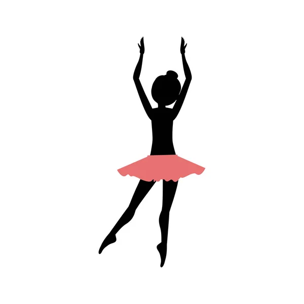 Isolé fille pratique la conception de ballet — Image vectorielle