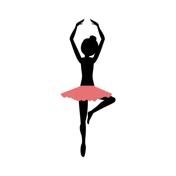 Isolerade flicka öva balett design — Stock vektor