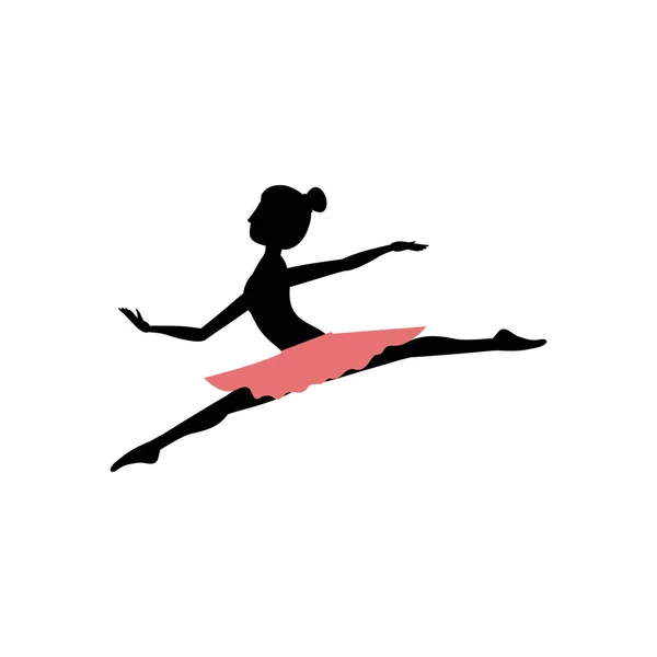 Diseño de ballet de práctica de chica aislada — Vector de stock