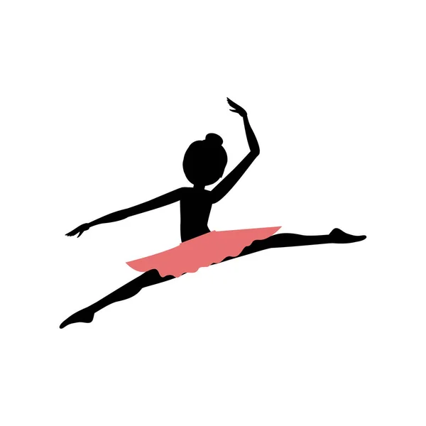 Isolado menina prática ballet design — Vetor de Stock