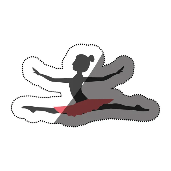 Chica práctica ballet diseño — Vector de stock