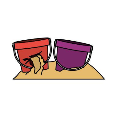 İzole oyuncak kum kova tasarım