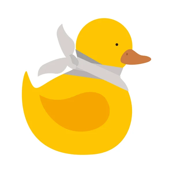 Diseño dañado pato de juguete aislado — Vector de stock