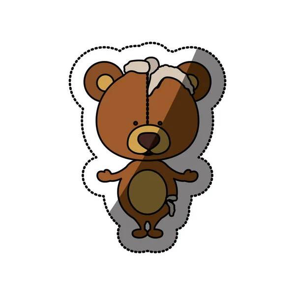 Іграшка плюшевого ведмедя пошкоджений дизайн — стоковий вектор