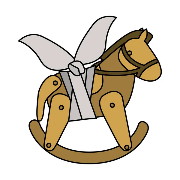 Izolované houpacího koně poškozené konstrukce — Stockový vektor