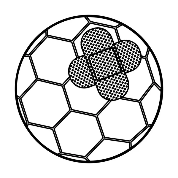 Pelota de fútbol de juguete aislado diseño dañado — Archivo Imágenes Vectoriales