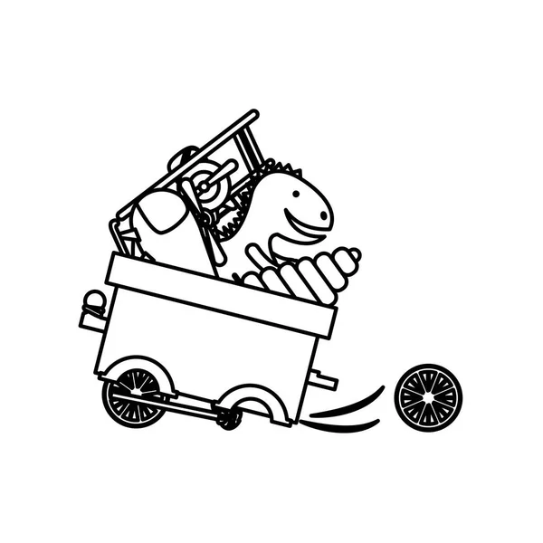Chariot de jouet isolé design endommagé — Image vectorielle