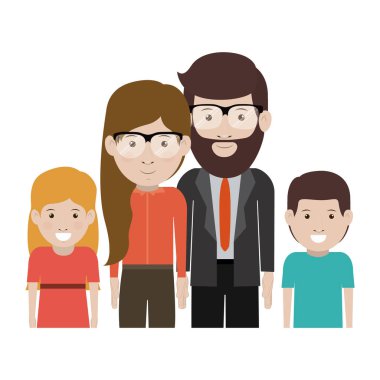 Anne ve baba ile çocuklar çizmek