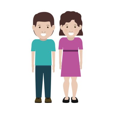 Kız ve erkek karikatür tasarım