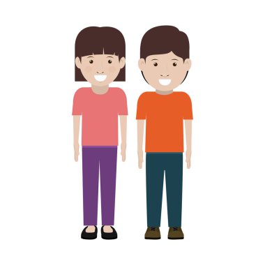 Kız ve erkek karikatür tasarım