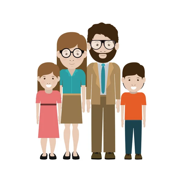 Moeder en vader met kinderen ontwerp — Stockvector
