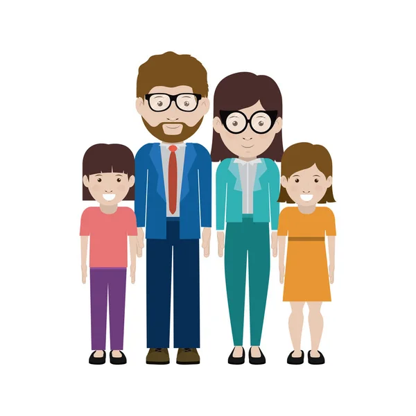 Mère et père avec des enfants design — Image vectorielle