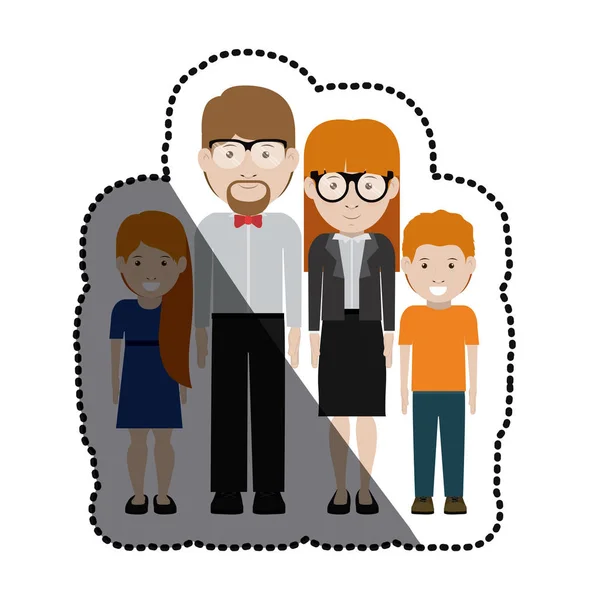 Madre y padre con diseño de niños — Vector de stock