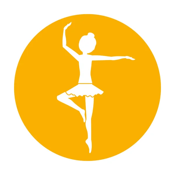 Diseño de ballet de práctica de chica aislada — Vector de stock