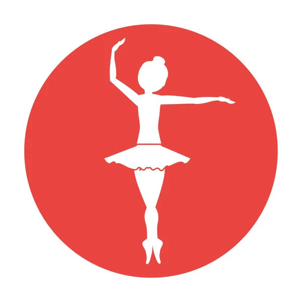 孤立した女の子練習バレエ デザイン — ストックベクタ